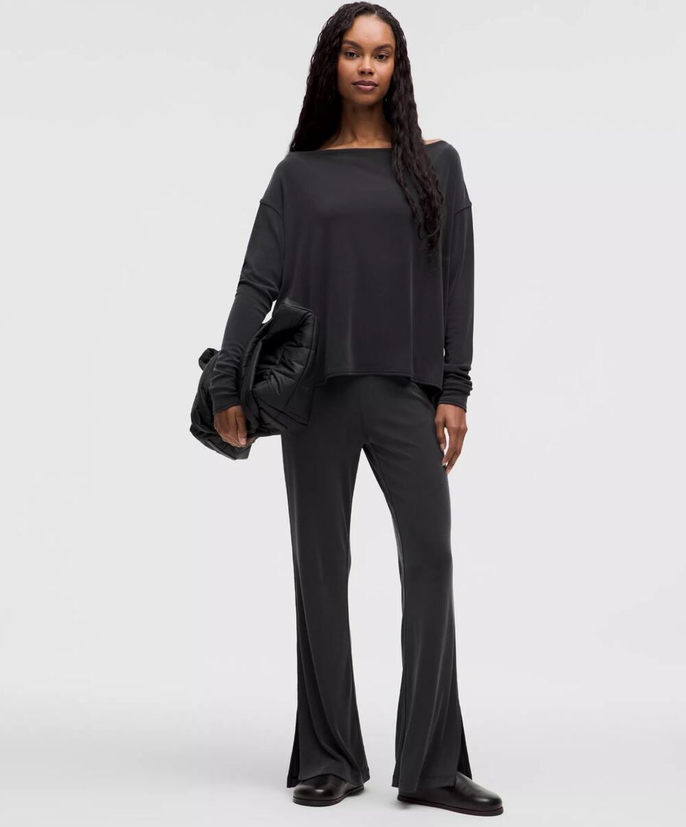 LULULEMON Drapey Softstreme Flared Pant Black Sz XL NWT $118 {3Y13}